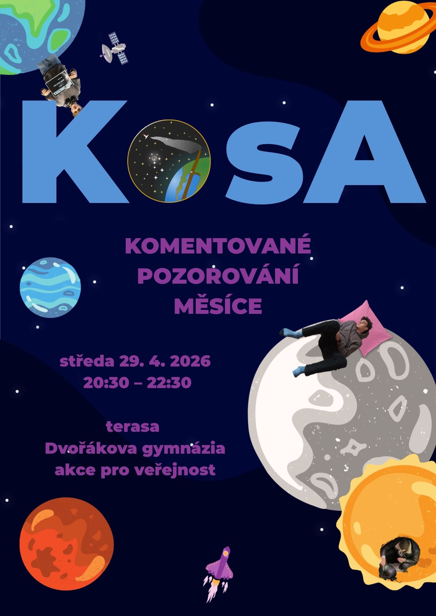 Pozorování úplňku Měsíce - středa 29. 4. od 20:30 do 22:30 na terase DG