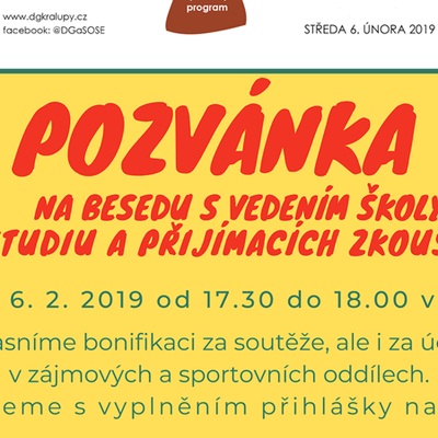 Informace k DOD a Zkouškám nanečisto 6.2.2019