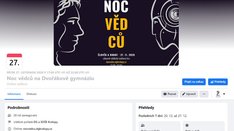 Noc vědců - měsíc po události
